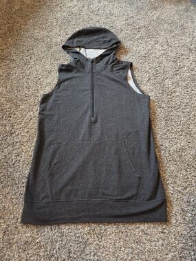 Nike Women's Charcoal Gray Sleeveless Zip Hoodie